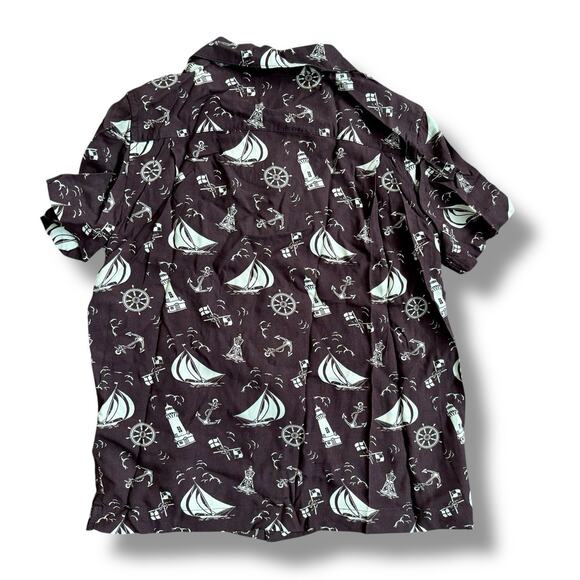 NWT Polo Ralph Lauren Boys Size 6 Brown Nautical Print Short-Sleeve Button Shirt - Picture 4 of 4